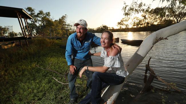 Deon and Lane Stent-Smith own and run Shandonvale Station near Longreach in western Queensland. Picture: Lyndon Mechielsen