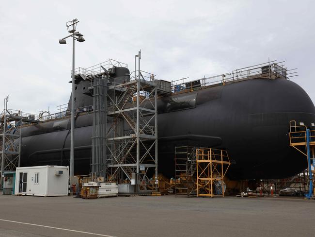 ADELAIDE, AUSTRALIA - Advertiser Photos APRIL 18, 2022: ASC North HMAS DECHAINEUX a Collins Class Submarine in Osborne, SA. Picture Emma Brasier