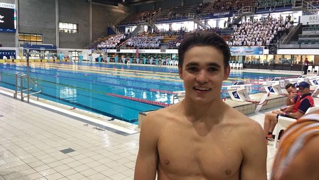 Brisbane Grammar School's Harry Steindl won the 16 years 50m Freestyle.