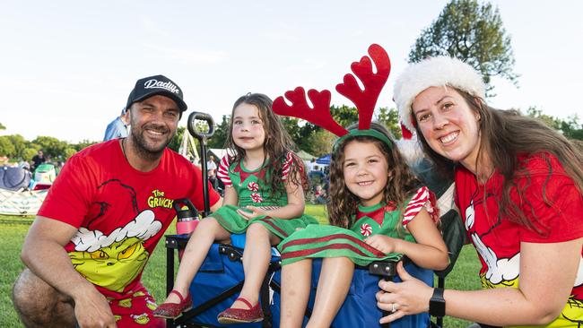 Josh and Mandee Birch with daughters Savannah and Isabella at Triple M Mayoral Carols by Candlelight, Sunday, December 8, 2024. Picture: Kevin Farmer