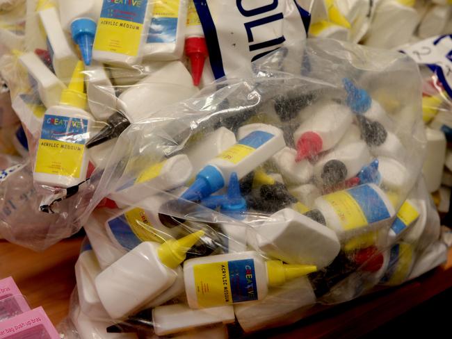 An additional 530 litres of liquid meth was found during search. Picture: Chris Pavlich