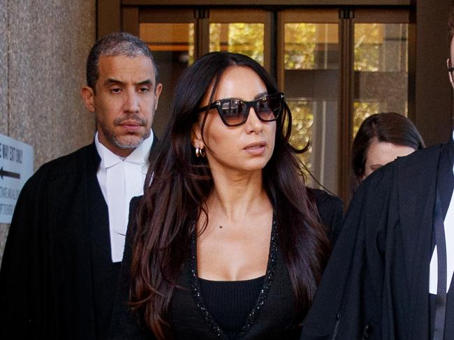 SYDNEY, AUSTRALIA - NewsWire Photos FEBRUARY 12, 2025: Antoinette Lattouf leaves the Federal Court on Wednesday. Journalist Antoinette Lattouf claims she was unlawfully dismissed from the national broadcaster after she shared a report alleging Israel was using starvation as a weapon in Gaza. Picture: NewsWire / Nikki Short