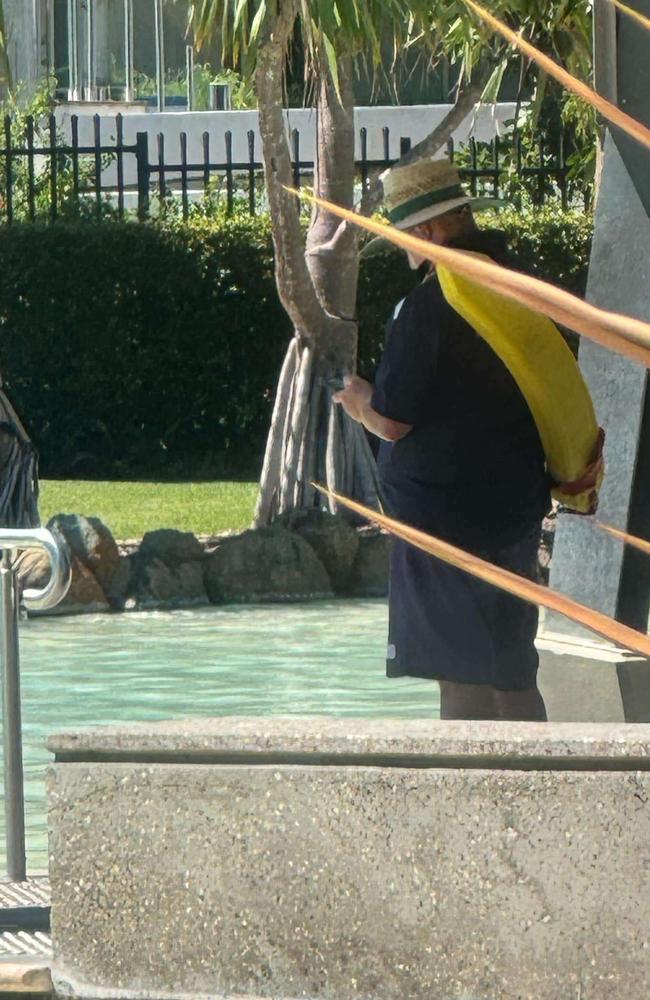 An empty Bluewater Lagoon manned by CEO Stan Wall after staff refused to rock up due to pay disputes and overworked employees, March 7, 2025