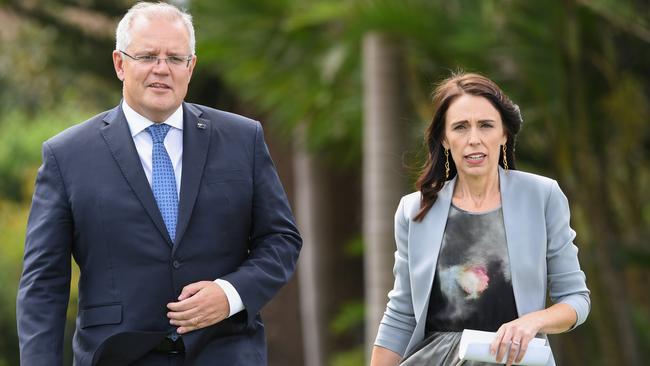 Scott Morrison with New Zealand Prime Minister Jacinda Ardern. Picture: Getty Images