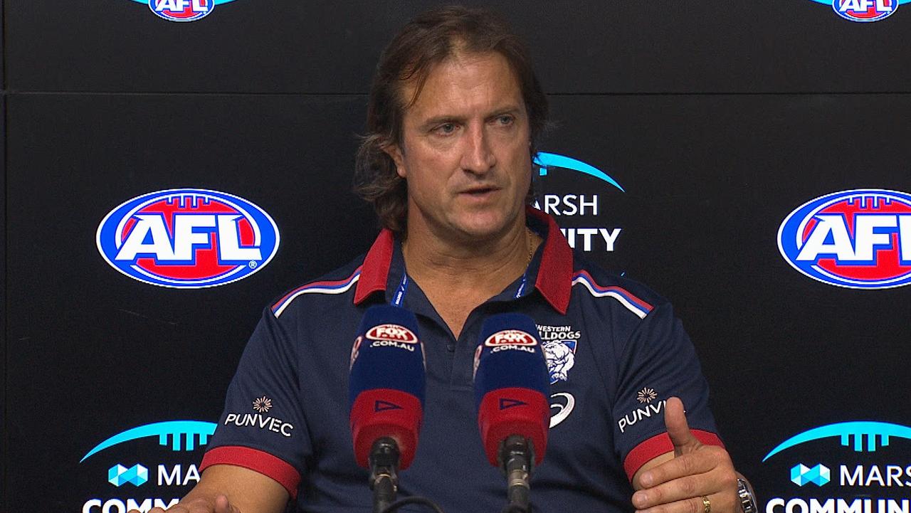 Luke Beveridge was fired up in his post-match press conference.