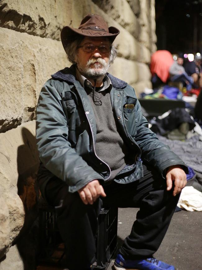 Remo Magam is homeless and sleeps near Central Station. Picture: Christian Gilles