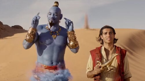 Will Smith and Mena Massoud in Disney's live-action remake of Aladdin.