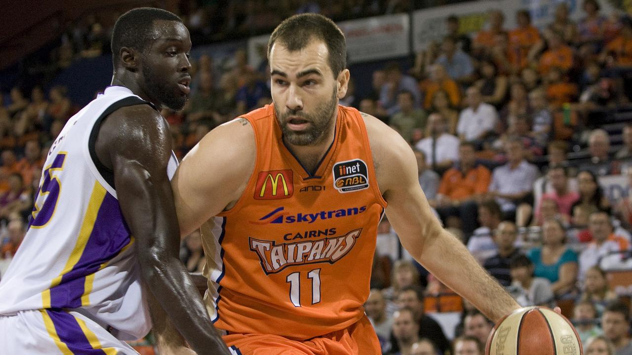 Former Cairns Taipans’ centre Ian Crosswhite drives to the basket against the Sydney Kings in the 2011/12 season.