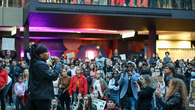 Protesters in support of Black Lives Matter gathered in Perth earlier this week. Picture: AAP Image/Supplied by Simon Stevens