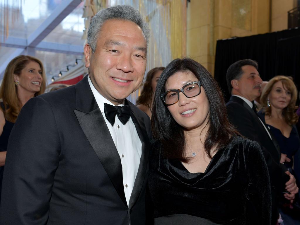 Kevin Tsujihara and his wife Sandy Tsujihara. Picture: Rodin Eckenroth