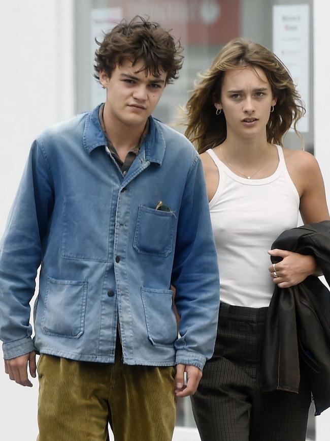 An 18-year old Jack during a rare outing in London in 2020 with then-girlfriend, French model girlfriend Camille Jansen. Picture: BACKGRID