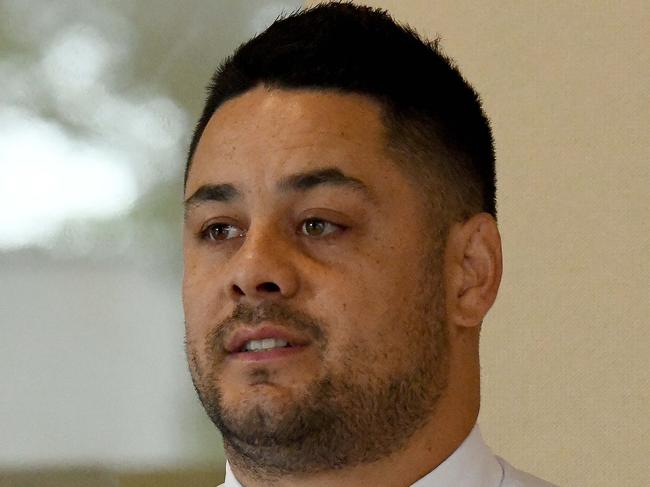 SYDNEY, AUSTRALIA - NewsWire Photos MARCH, 11, 2021: Jarryd Hayne is seen arriving at Downing Centre Courts, in Sydney. Former NRL player Jarryd Hayne's retrial over claims he raped a woman during a stopover at her house, is underway in Sydney. Picture: NCA NewsWire/Bianca De Marchi