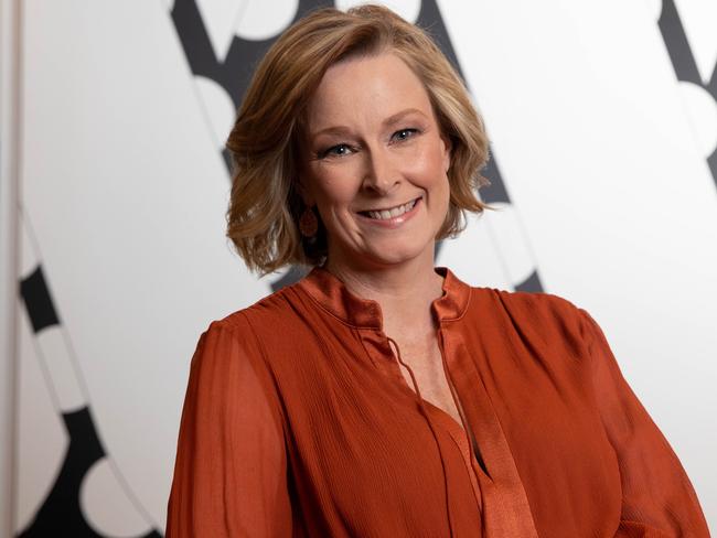 Leigh Sales pictured in the 7:30 Report Studio and foyer of the ABC office in Ultimo Sydney.  Picture Renee Nowytarger / The Australian