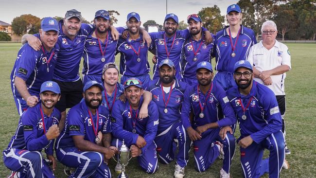 Parkmore Pirates players celebrate their grand final win over HSD. Picture: Valeriu Campan