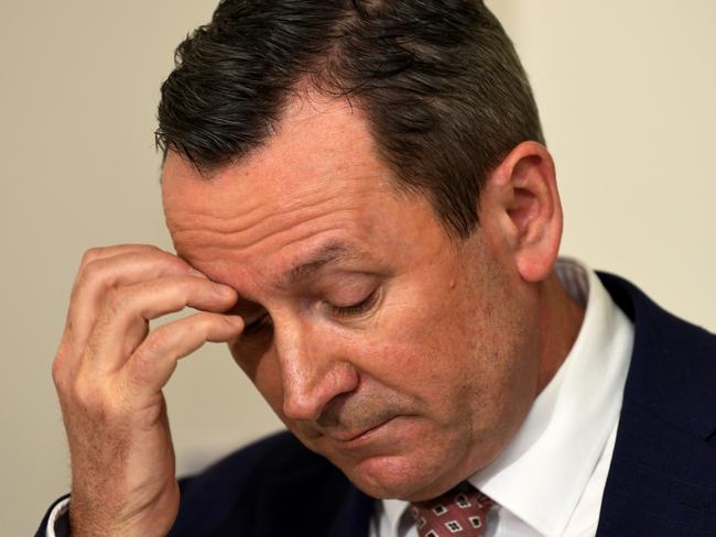 PERTH , AUSTRALIA - NewsWire Photos NOVEMBER 3, 2021. An emotional Premier Mark McGowan reacts to the news of Cleo Smith safe rescue. Picture: NCA NewsWire /  Sharon Smith