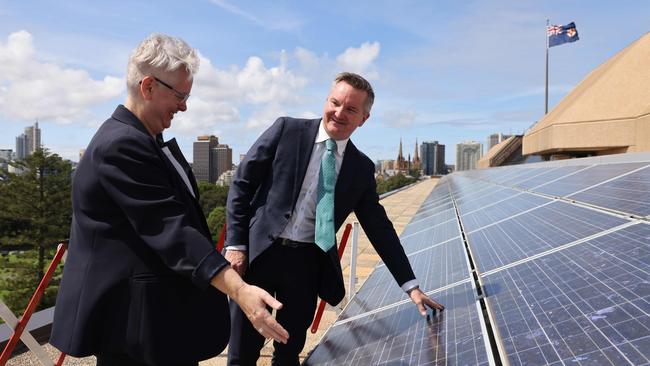 Energy and Climate Change Minister Chris Bowen with NSW Energy Minister Penny Sharpe. Picture: David Swift / NCA NewsWire