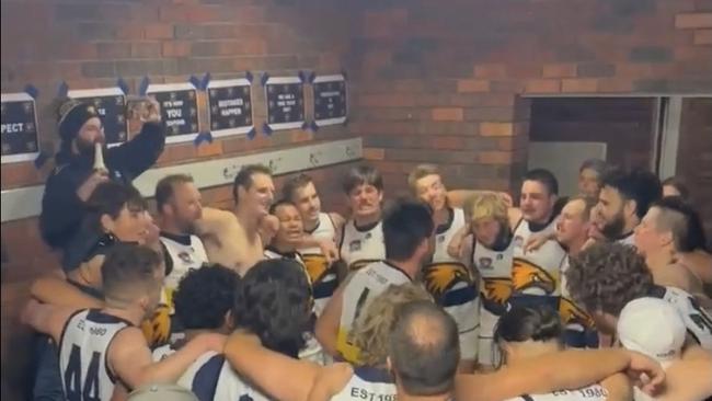 Singing the song has been rare at Doveton Eagles but Rob Marks is bringing it back into vogue. Pictures: SUPPLIED.