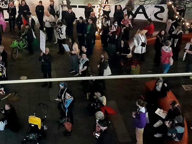 Members of the Inner West 4 Palestine group descended on the council chambers on Tuesday night, forcing the meeting to come to a halt. Picture: Instagram