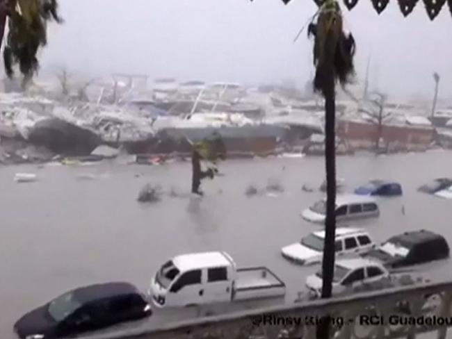 French/Dutch island St Martin has suffered severe flooding, with villages devastated and major damage to the airport. Picture: AFP Photo/RCI Guadeloupe/Rinsy Xieng