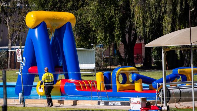 SafeWork SA inspectors at the scene where a young boy drowned on Saturday, December 4. Picture: Tom Huntley