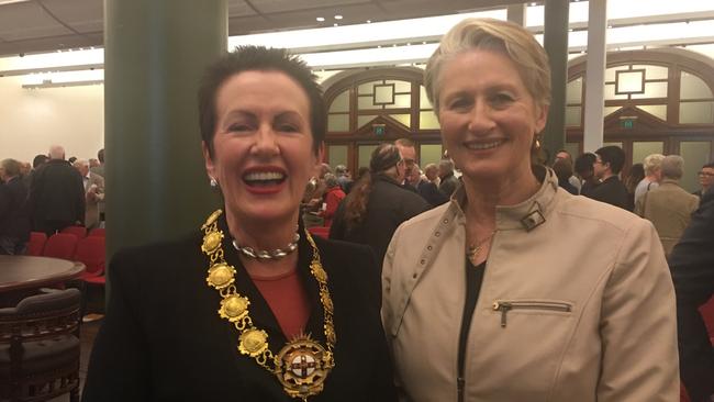 Sydney Lord Mayor Clover Moore with her then deputy Kerryn Phelps in 2016. Picture: Heather McNab