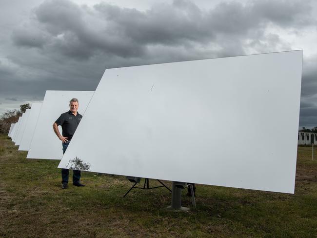 Vast Solar head of production Bruce Leslie at the company’s Goodna base. Picture: Brad Fleet