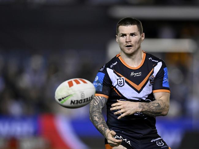 John Bateman’s likely exit from the Wests Tigers will help the club re-sign Lachlan Galvin. Picture: NRL Photos