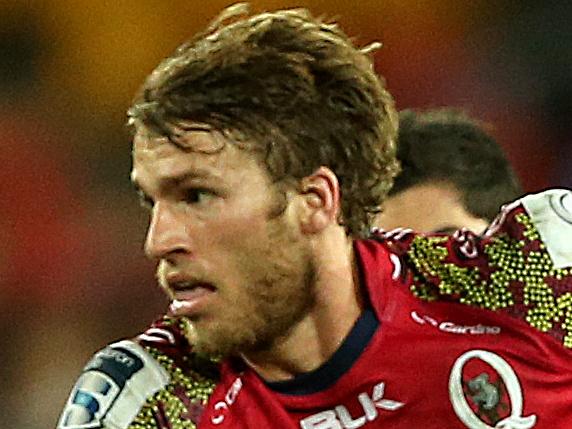 Qld Reds vs The Highlanders, at Suncorp Stadium. Dom Shipperley makes a break. Pic Jono Searle