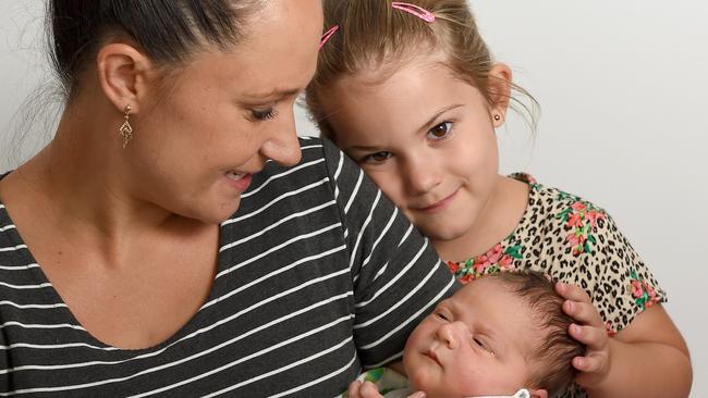 Kasia Duncan with her daughter, Jessica, and son, Alex, who was born on 02/02/2020. Picture: Naomi Jellicoe