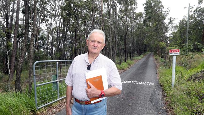 Resident Rick Parry at the entry of the proposed wedding venue. Picture by Richard Gosling