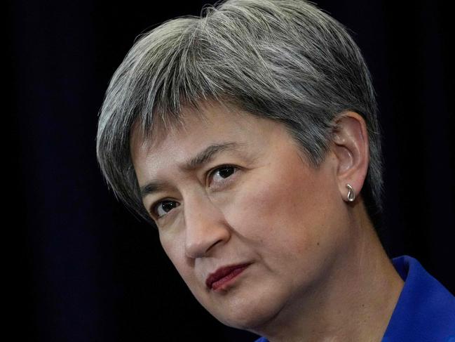 WASHINGTON, DC - DECEMBER 6: Australian Foreign Minister Penny Wong listens to a question during a joint news conference after the 32nd annual Australia-U.S. Ministerial Consultations at the U.S. State Department December 6, 2022 in Washington, DC. Leaders from the two countries discussed their strategic alliance and the U.S. announced an increased army and navy presence in Australia for future peace and security.   Drew Angerer/Getty Images/AFP (Photo by Drew Angerer / GETTY IMAGES NORTH AMERICA / Getty Images via AFP)