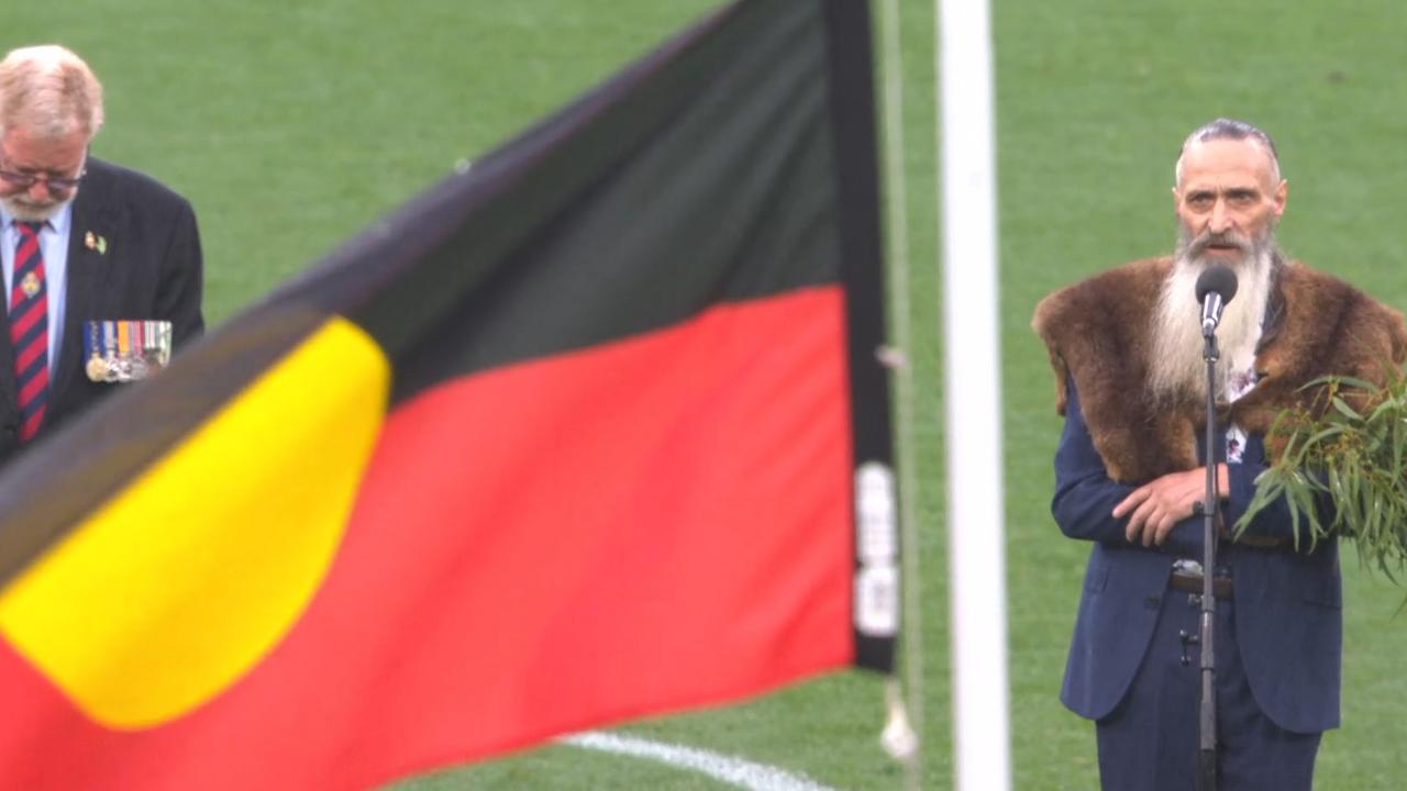 The Welcome to Country ceremony at the MCG. Photo: Fox Sports