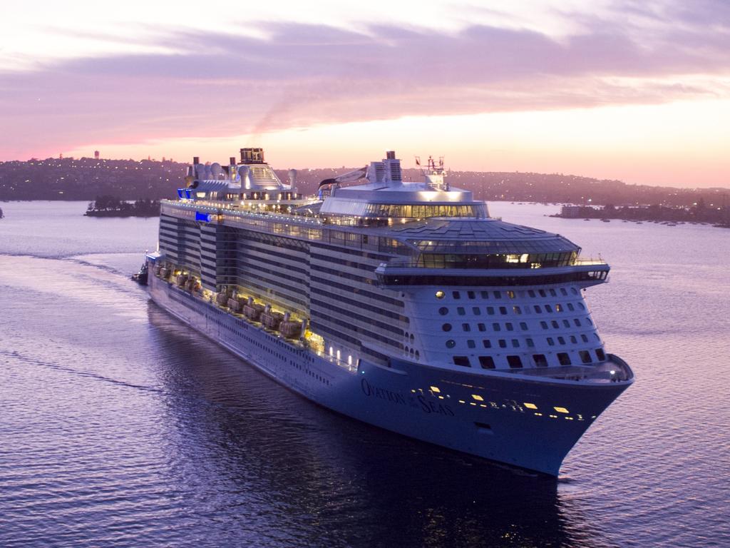 The Ovation of the Seas is a Royal Caribbean ship and has been stranded in New Zealand. Picture: Royal Caribbean