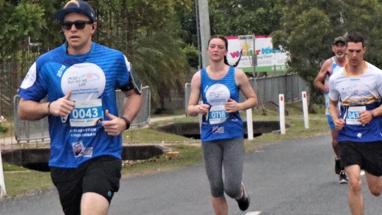 Jeffrey McKenzie leads runners on the 5km run.