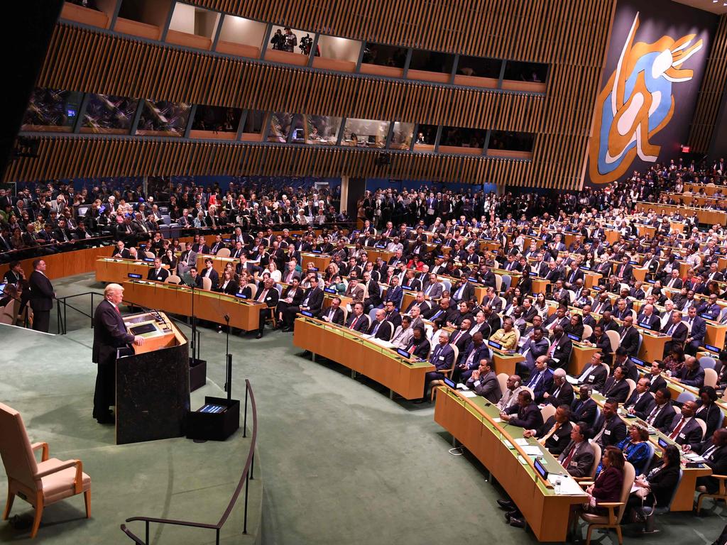 US President Donald Trump gave his second speech to the UN General Assembly. Picture: AFP