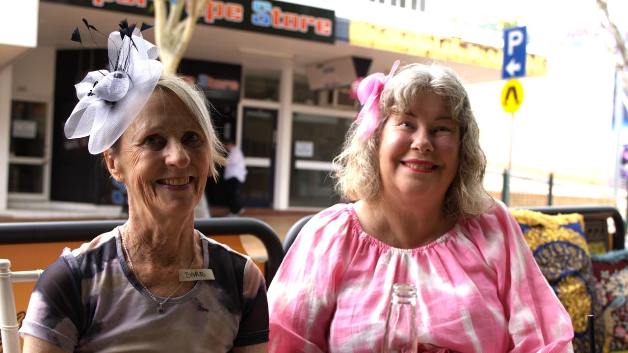 Wendy Bowman and Barb Scott at the The Dolly and Oats during the Melbourne Cup Races on November 7, 2023.