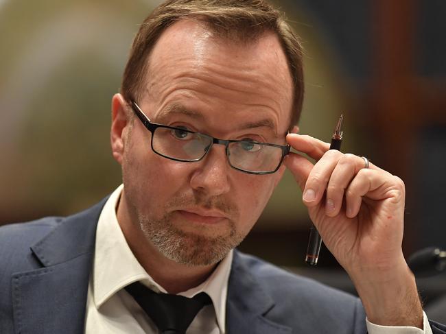 Greens MP David Shoebridge at Thursday’s hearing. Picture: Steven Saphore