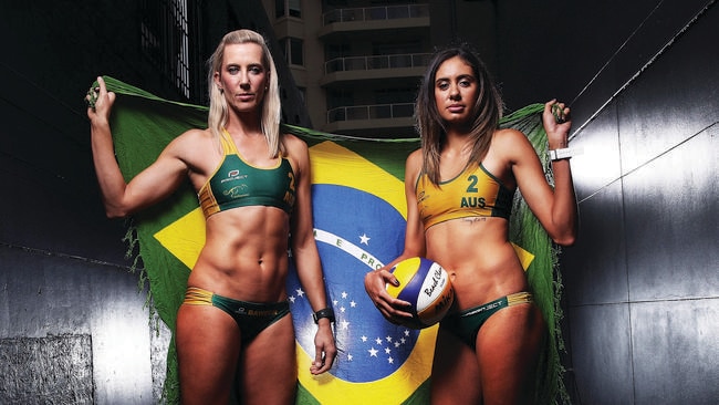 Louise Bawden and Taliqua Clancy, one of two Australian Women's Beach Volleyball teams for the Rio 2016 Olympics. Picture. Phil Hillyard