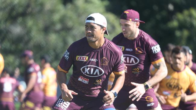 Anthony Milford at Broncos training . Pic Annette Dew