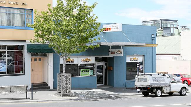 Chandler was arrested outside the Unions Tasmania office in Elizabeth St, North Hobart. Picture: SAM ROSEWARNE.