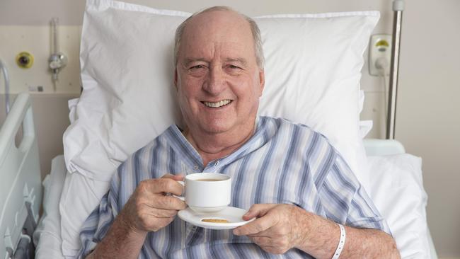 Broadcaster Alan Jones recovers at St Vincents Hospital. Picture: Justin Lloyd