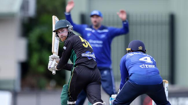 VSDCA: Robbie Cox at bat for Bayswater. Picture: Georg Sal