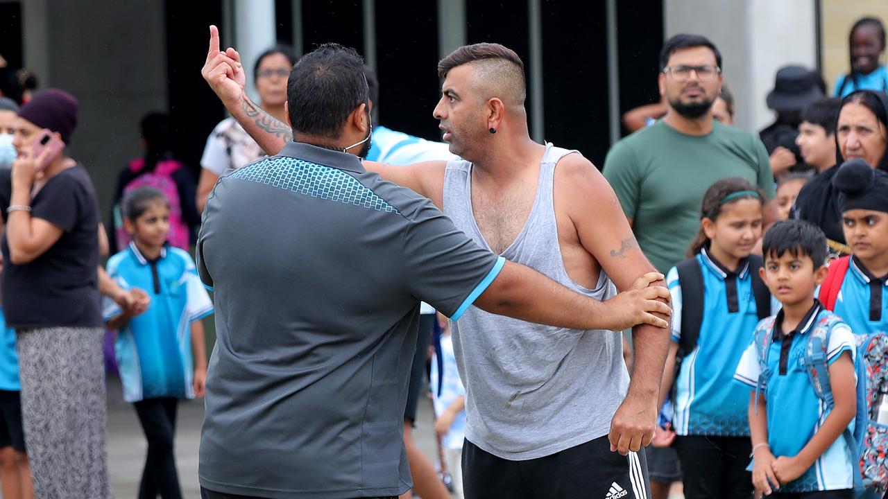 The fight occurred in front of hundreds of young students as they finished school for the day. Picture: Toby Zerna