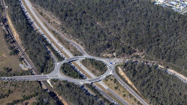 The roundabout at Greta where the crash took place. Picture: Christian Gilles