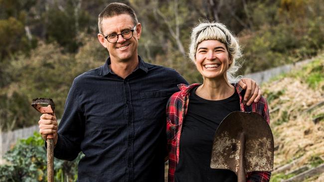 Anton Vikstrom and Hannah Moloney from Good Life Permaculture. Picture: NATALIE MENDHAM