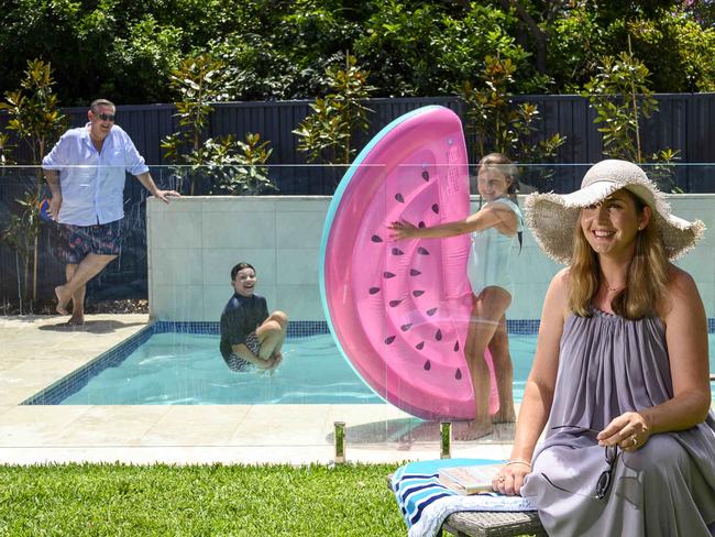 The Behan family who have recently renovated home with a pool in Hurlstone park.Farrah and Chris BehanArchie, 10yrsHarriet, 8yrsPictureÃs Darren Leigh Roberts