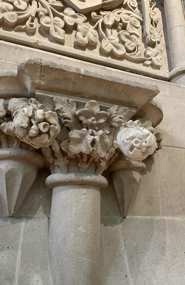 Intricate restoration details are visible inside Christchurch’s Arts Centre. Picture: Jack Evans