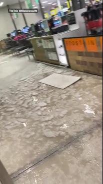 Woolies roof caves in after hail storm