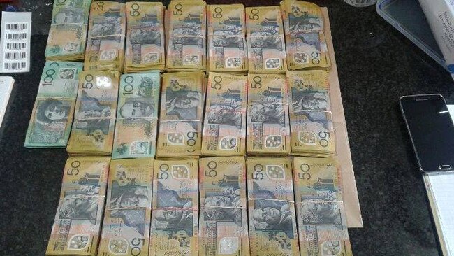 Cash and steroids were seized by police. Picture: NSW Police Media