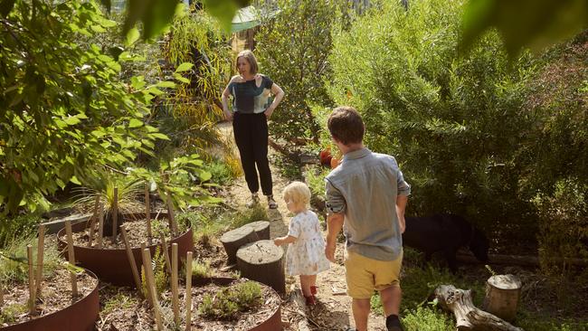 Sam Drummond with his partner Jo and daughter Gwendoline. Picture: Josh Robenstone